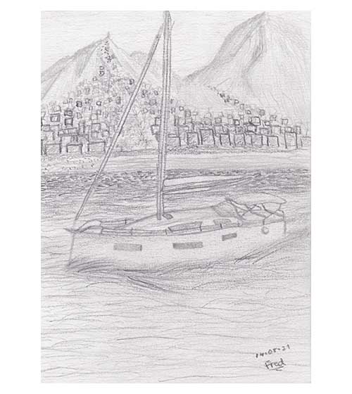 Yacht Sketch by Fred