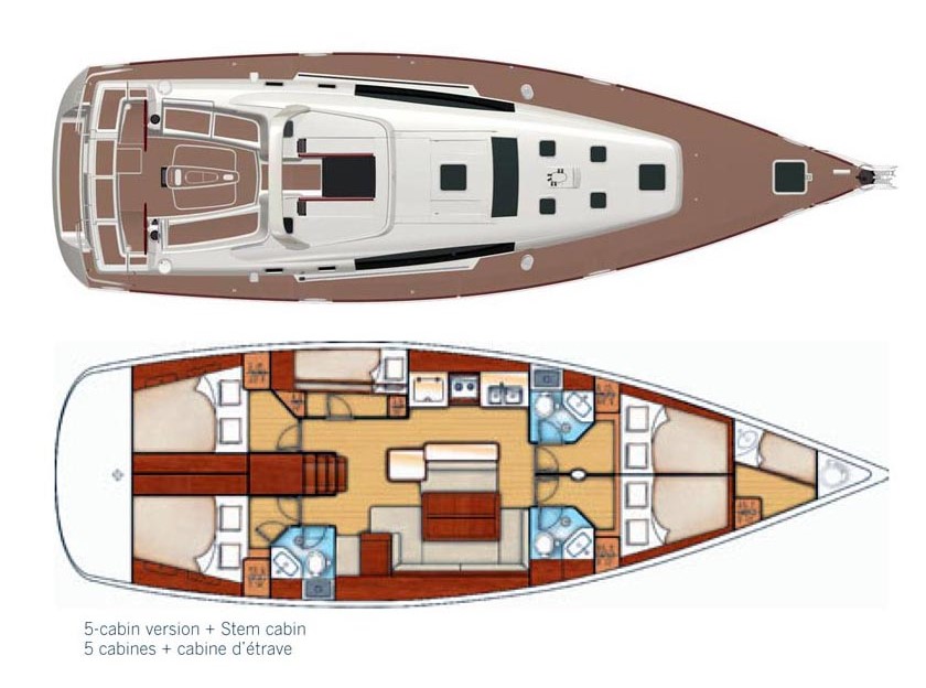 Yacht Oceanis 50 Family layout
